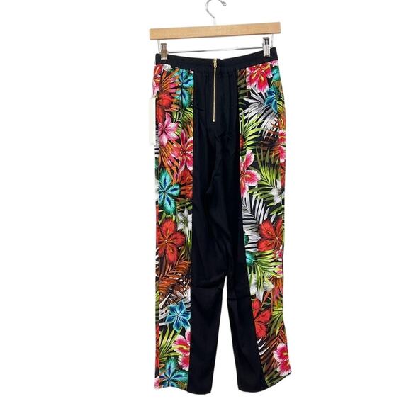 Line & Dot Tropical Floral/Leaf Silk Tapered Leg Cropped Pants size XS NWT - Picture 4 of 8